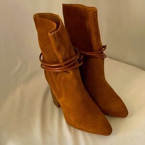 Suede Camel Ankle Boots